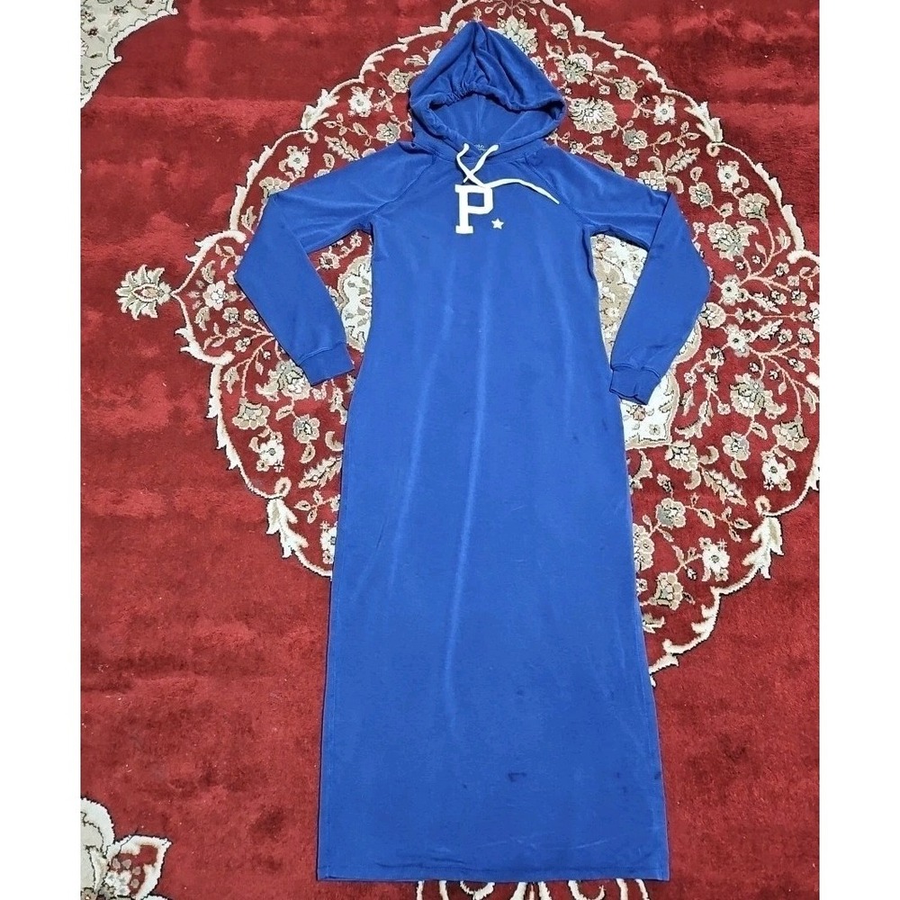 Polo Ralph Lauren Womens Dress Blue Small P Maxi Sweatshirt Hoodie